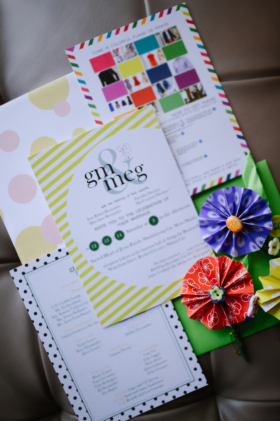 Kate Spade inspired wedding with handmade decors and DIY prints. Story published on Metro Mom by Meghann Hernandez