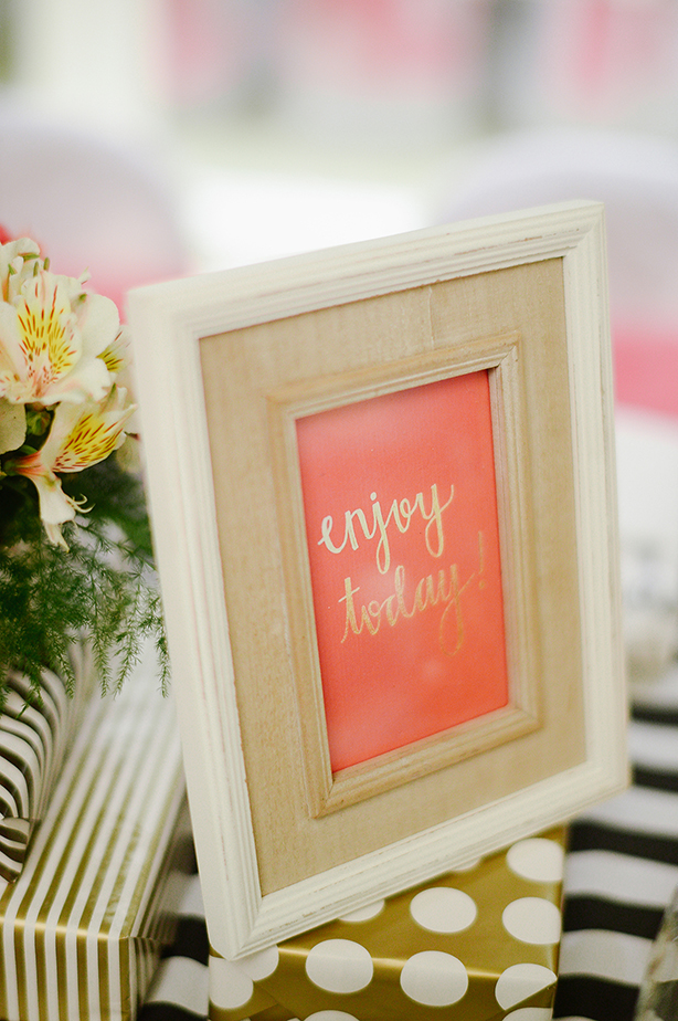 Kate Spade inspired wedding with handmade decors and DIY prints. Story published on Metro Mom by Meghann Hernandez
