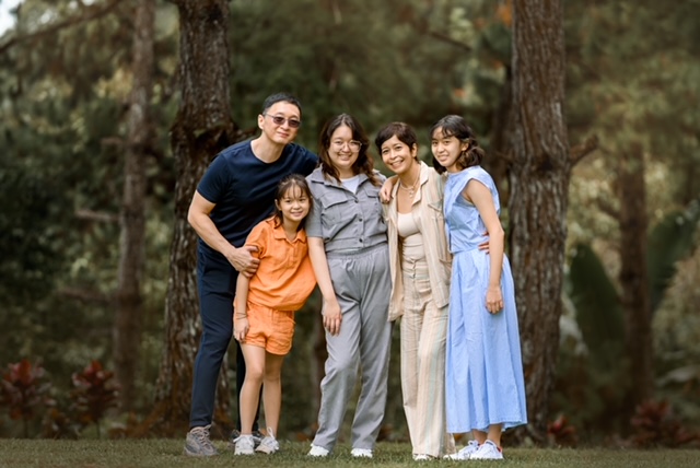 Vanessa Patiño-Ong with her husband and kids